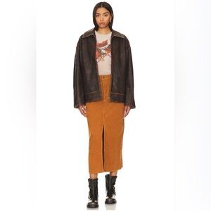 New Rolla’s Chicago Midi Skirt Tan Corduroy Sz 29